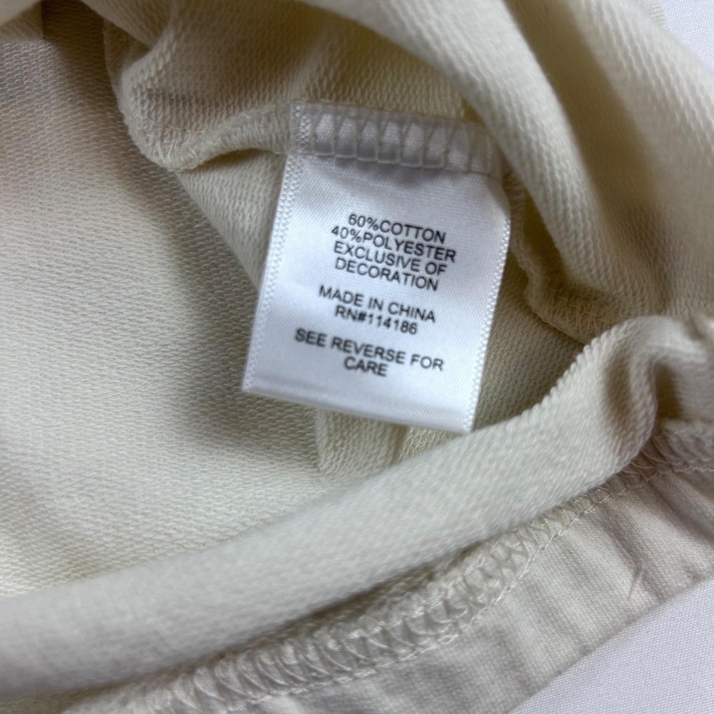 Juicy by Juicy Couture NWT Ivory Long Sleeve Sweatshirt Sz XL Black Stripe - Picture 5 of 14